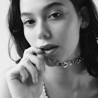Upcycled stainless steel and crystal necklace
