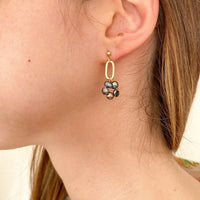 Boucles d'oreilles upcyclées perles d'eau douce noires