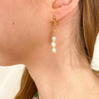 Boucles d'oreilles upcyclées médaille et perles d'eau douce