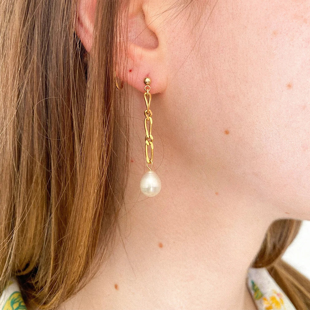 Boucles d'oreilles upcyclées perles d'eau douce