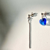 Upcycled Swarovski heart earrings 