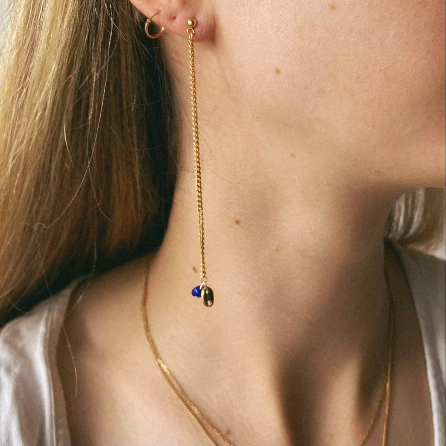 Boucles d'oreilles upcyclées pierres colorées