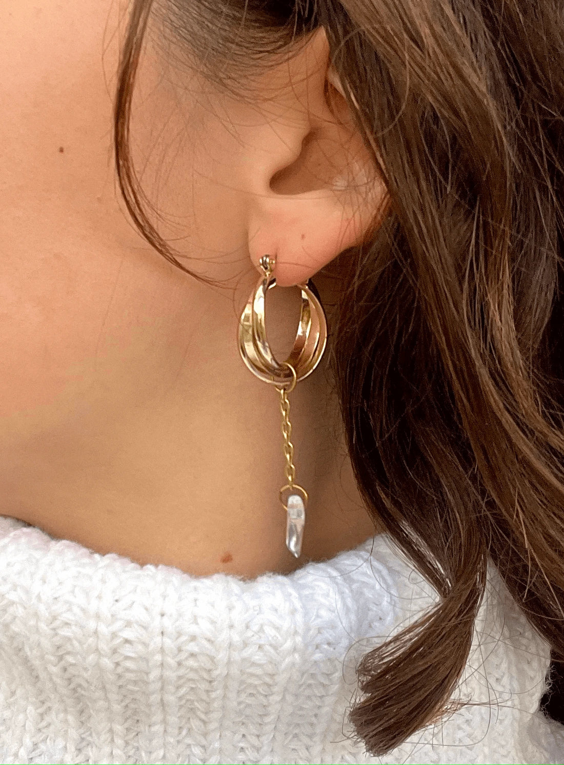 Upcycled asymmetrical hoop earrings 