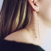 Boucles d’oreilles upcyclées pendantes ornées de cristaux