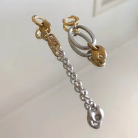 Upcycled gold and silver coffee bean earrings 