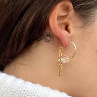 Boucles d’oreilles upcyclées créole et chaîne