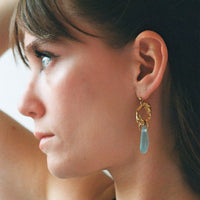 Boucle d’oreilles upcyclées verre poli bleu