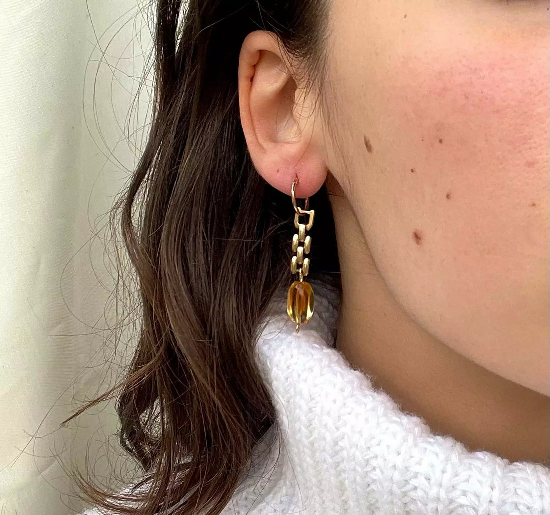 Upcycled asymmetrical earrings 
