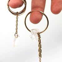 Upcycled asymmetrical hoop earrings 