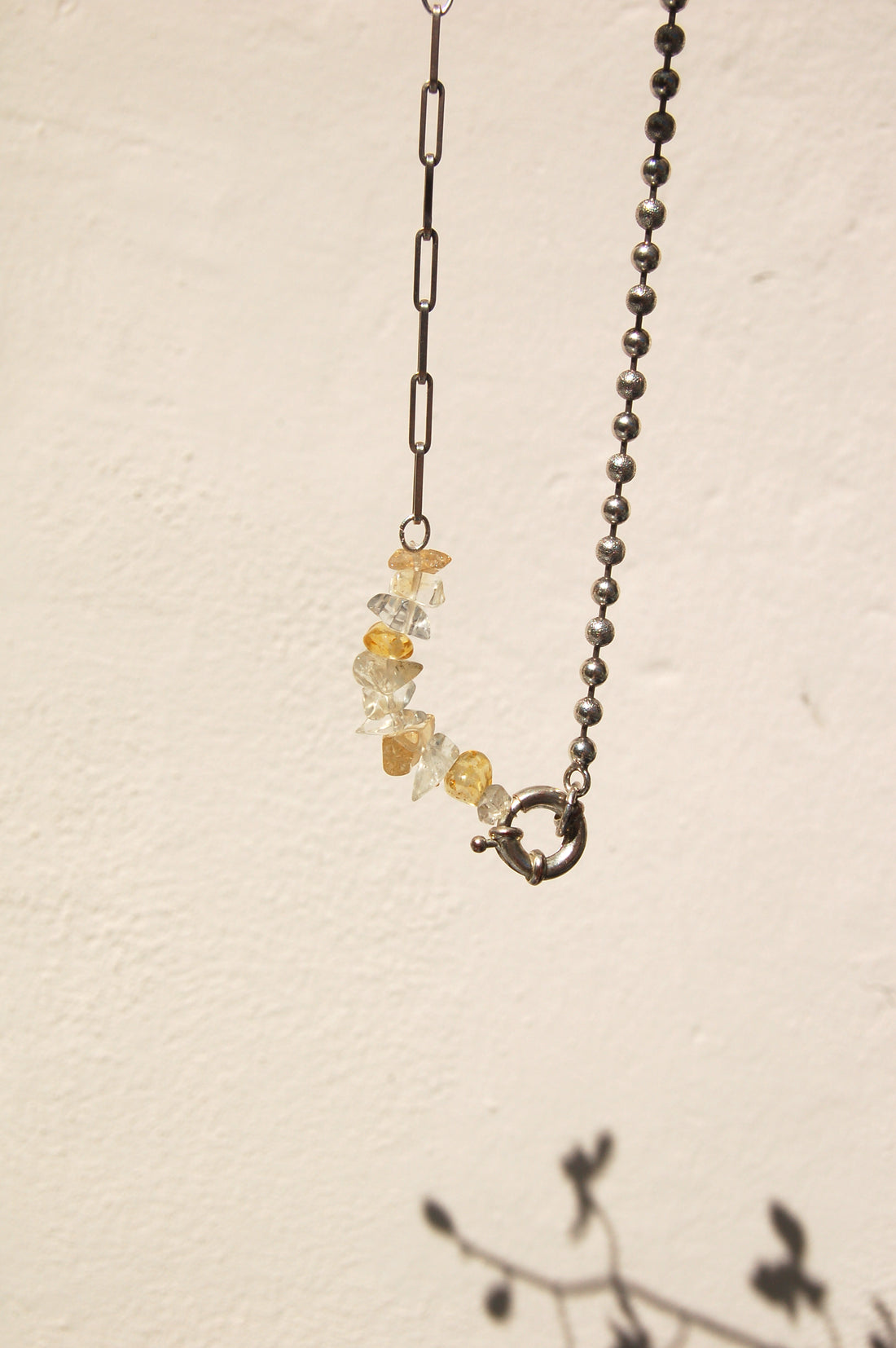 Upcycled lemon granite necklace 