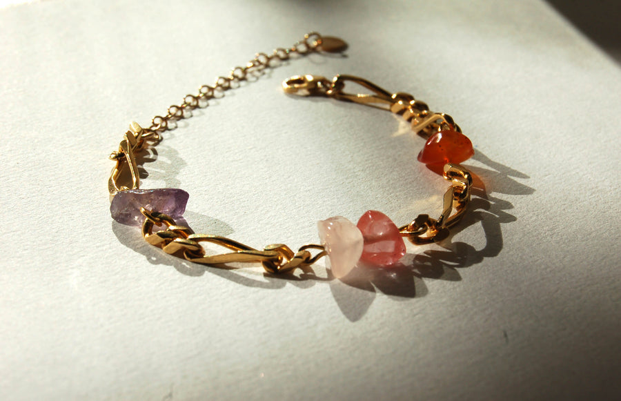 Upcycled bracelet adorned with stones