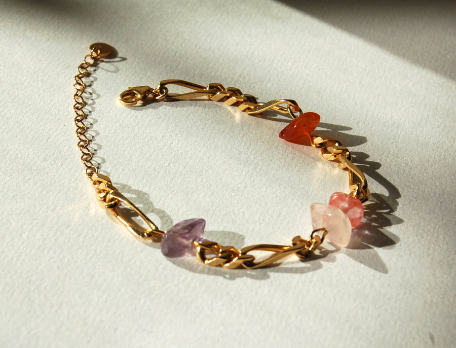 Upcycled bracelet adorned with stones