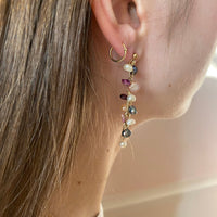 Boucles d'oreilles upcyclées ornées de perles et pierres